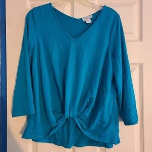 Status by Chenault 3/4 sleeve top L